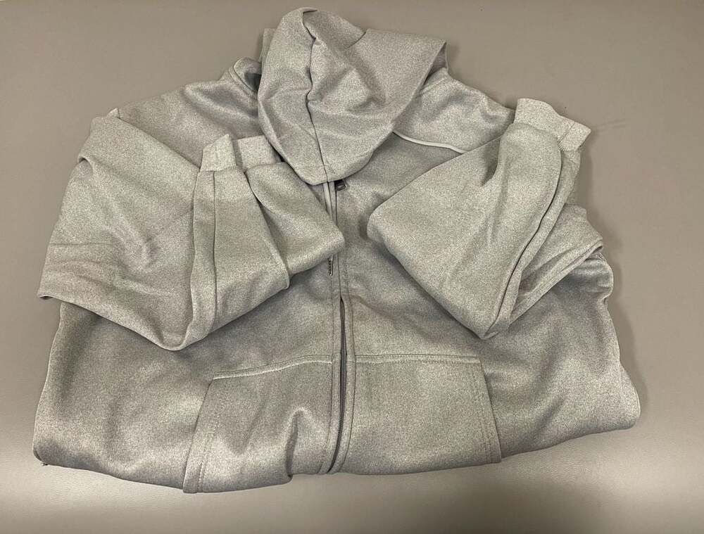 Molifen Heated Hoodie Gray Full-Zip Sweatshirt, USB Powered, Size 2XL